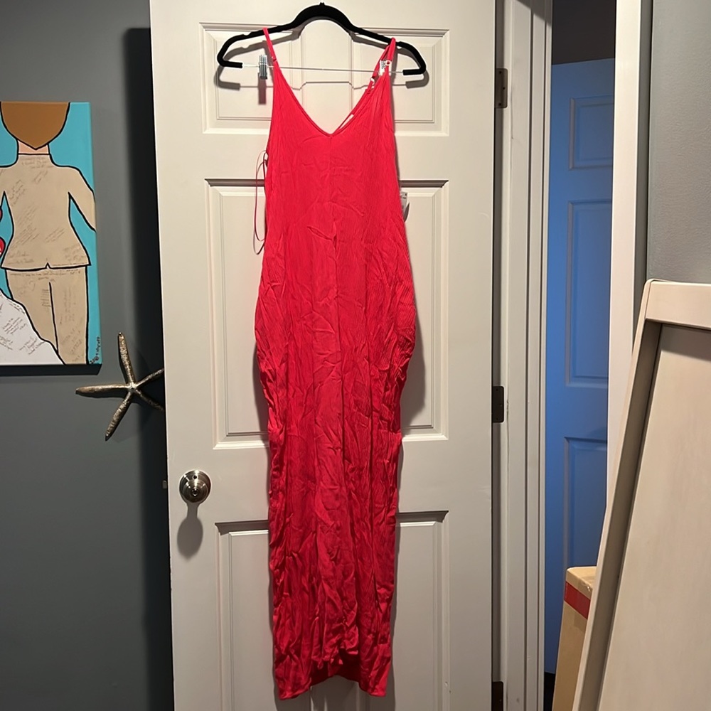 Lovestitch Gauze Maxi Dress Hot Pink S-M - Picture 3 of 5